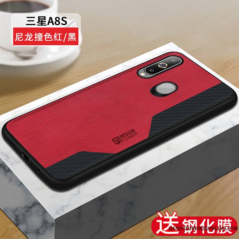 Samsung Galaxy A8s Cool Coque De Téléphone Rouge Modèle Fleurie Épissure Étoile Étui