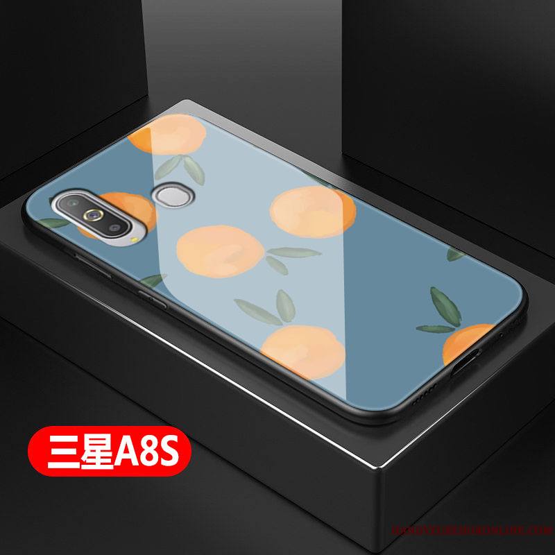 Samsung Galaxy A8s Coque Charmant Bordure Simple Dessin Animé Difficile Rouge Fluide Doux