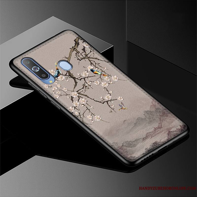 Samsung Galaxy A8s Coque De Téléphone Gaufrage Tendance Tout Compris Gris Amoureux Étoile