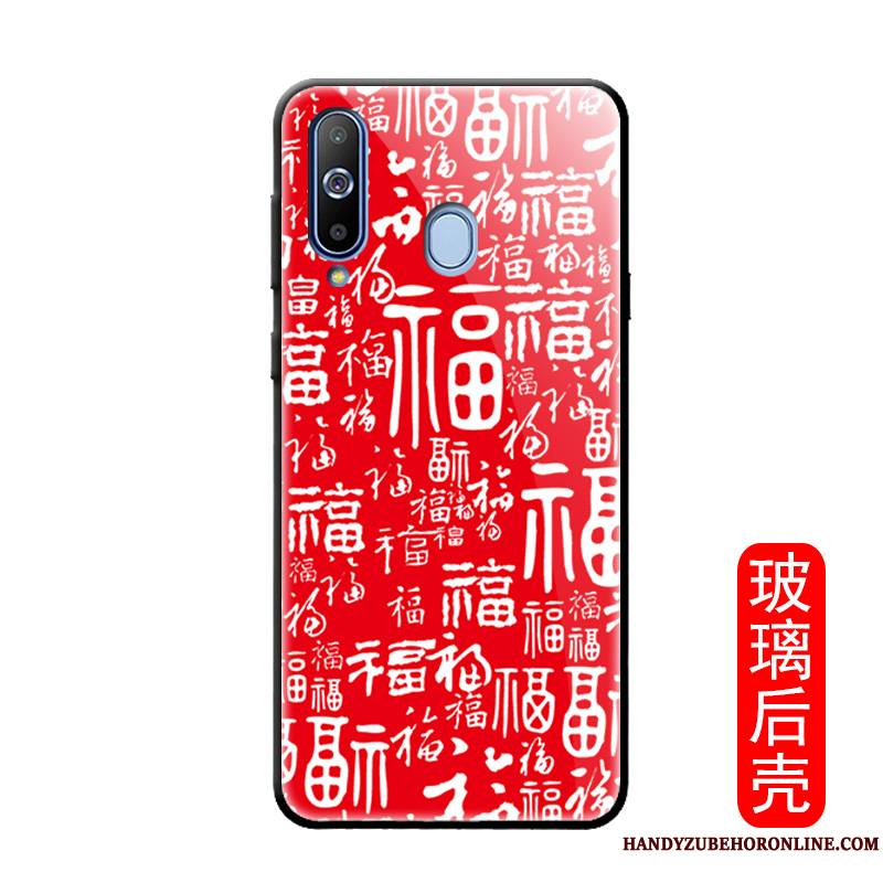 Samsung Galaxy A8s Coque Protection Étui Marque De Tendance Verre Style Chinois Rouge Étoile