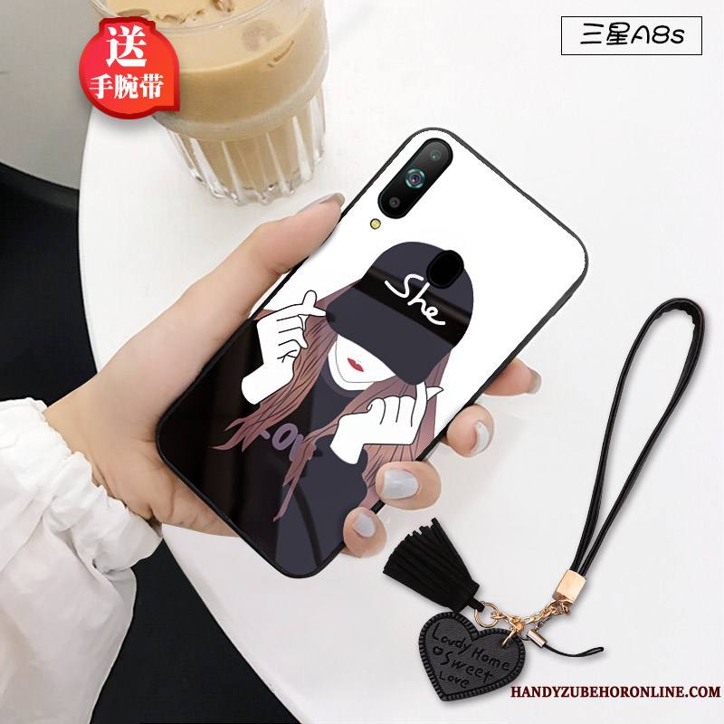 Samsung Galaxy A8s Coque Rose Incassable Petit Personnalité Étoile Dessin Animé Verre