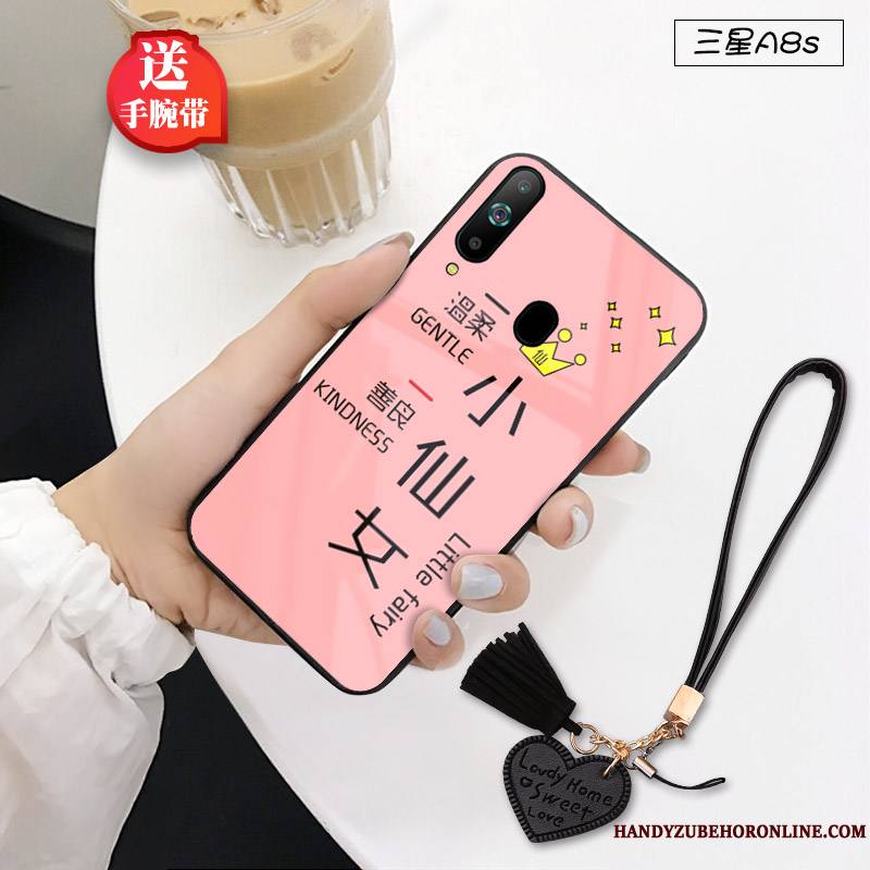 Samsung Galaxy A8s Coque Rose Incassable Petit Personnalité Étoile Dessin Animé Verre