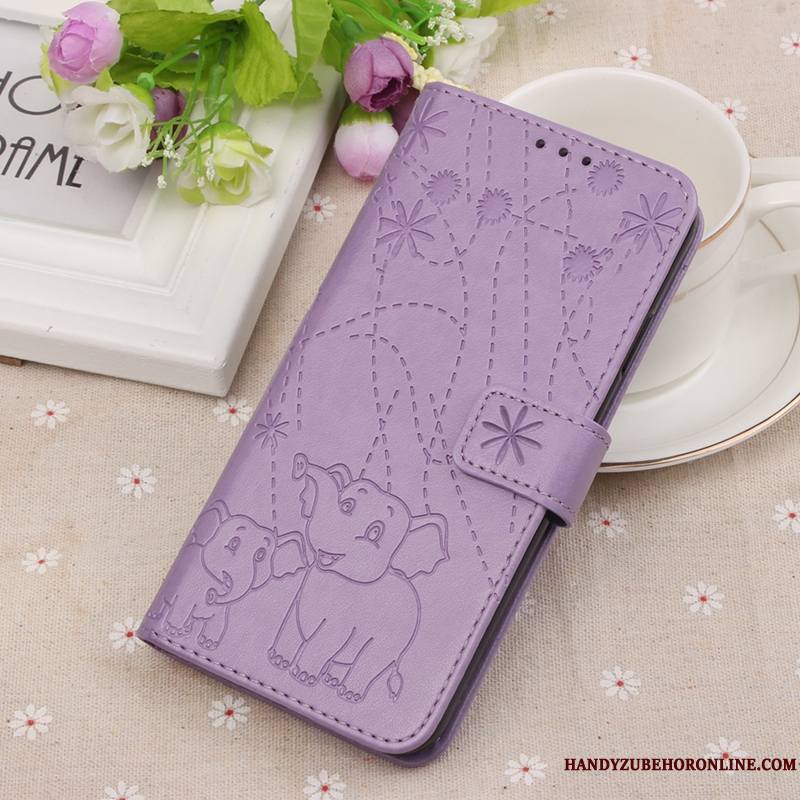 Samsung Galaxy A8s Coque Tout Compris Étoile Clamshell Violet Dessin Animé Étui En Cuir Incassable