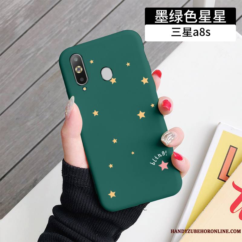 Samsung Galaxy A8s Coque Vert Étoile Amour Incassable Tout Compris Net Rouge Protection