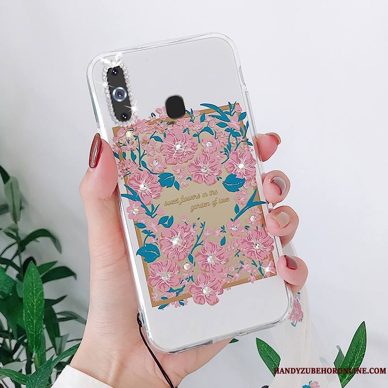 Samsung Galaxy A8s Fluide Doux Silicone Coque De Téléphone Étoile Rose
