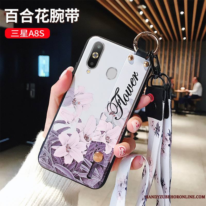 Samsung Galaxy A8s Étoile Étui Coque Violet Fleur Fluide Doux Tendance