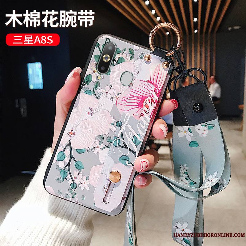 Samsung Galaxy A8s Étoile Étui Coque Violet Fleur Fluide Doux Tendance