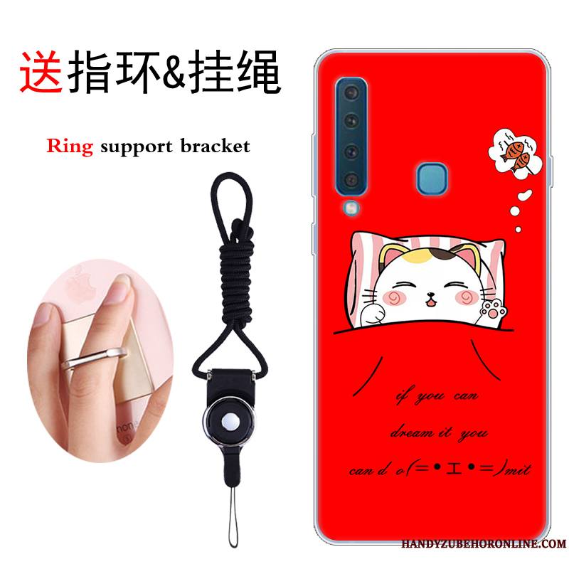 Samsung Galaxy A9 2018 Dessin Animé Étui Étoile Rouge Fluide Doux Incassable Coque De Téléphone