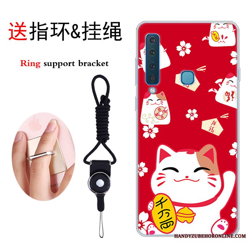 Samsung Galaxy A9 2018 Dessin Animé Étui Étoile Rouge Fluide Doux Incassable Coque De Téléphone