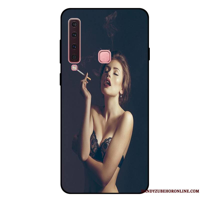 Samsung Galaxy A9 2018 Noir Étoile Coque Mode Fluide Doux Silicone Incassable