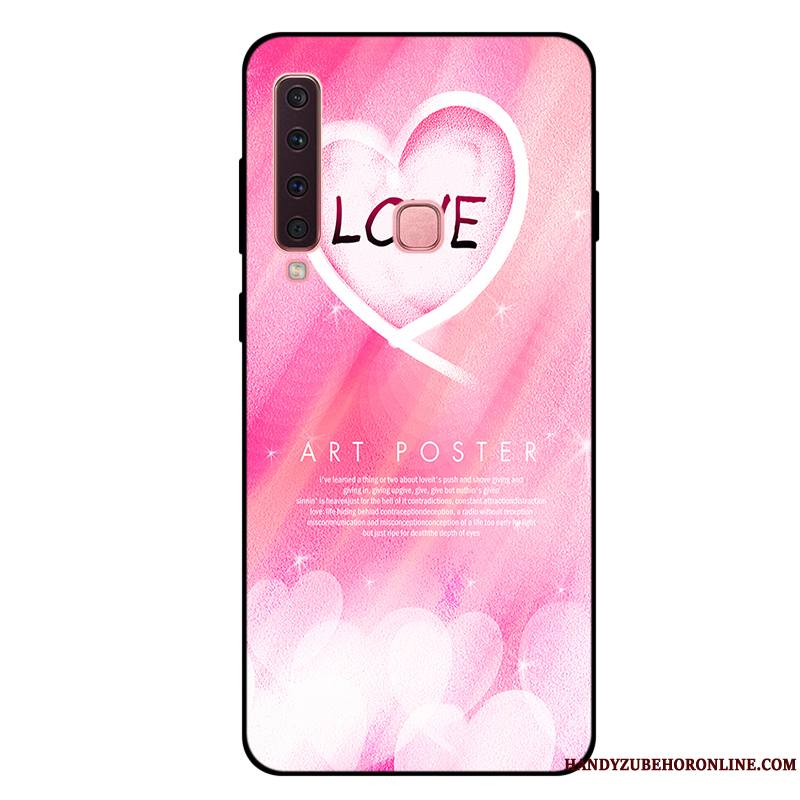 Samsung Galaxy A9 2018 Étui Rose Tout Compris Coque Fluide Doux Étoile Frais