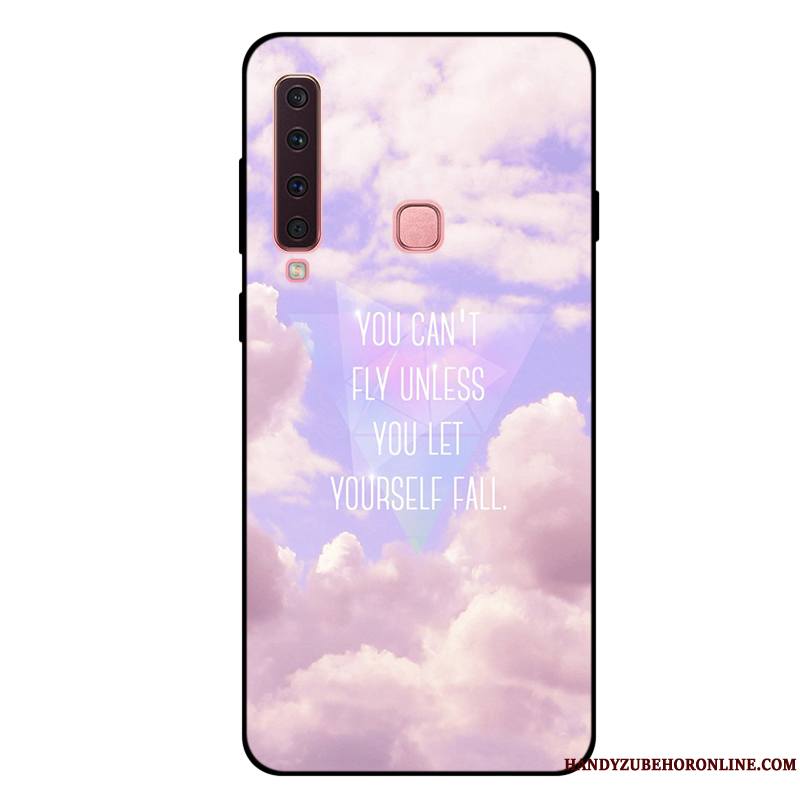 Samsung Galaxy A9 2018 Étui Rose Tout Compris Coque Fluide Doux Étoile Frais