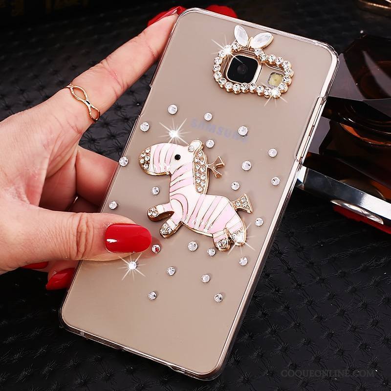 Samsung Galaxy A9 Coque De Téléphone Incruster Strass Or Étoile Étui Protection Difficile