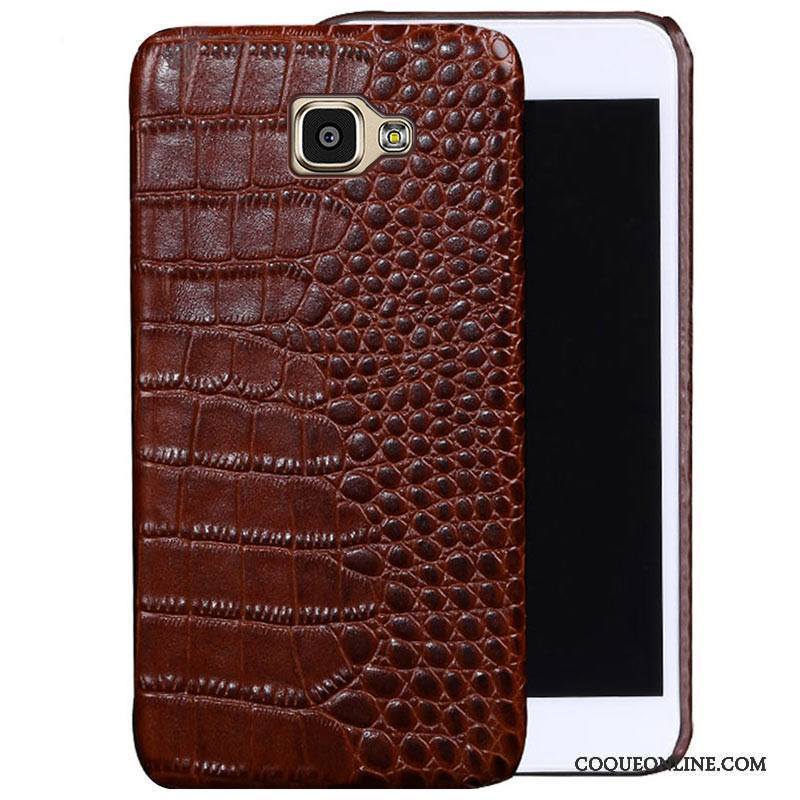 Samsung Galaxy A9 Coque Difficile Vin Rouge Cuir Véritable Personnalisé Luxe De Téléphone