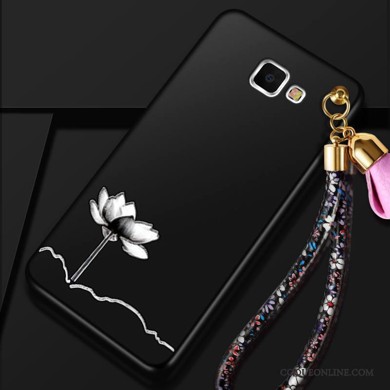 Samsung Galaxy A9 Incassable Noir Coque De Téléphone Ornements Suspendus Étoile Protection Haute
