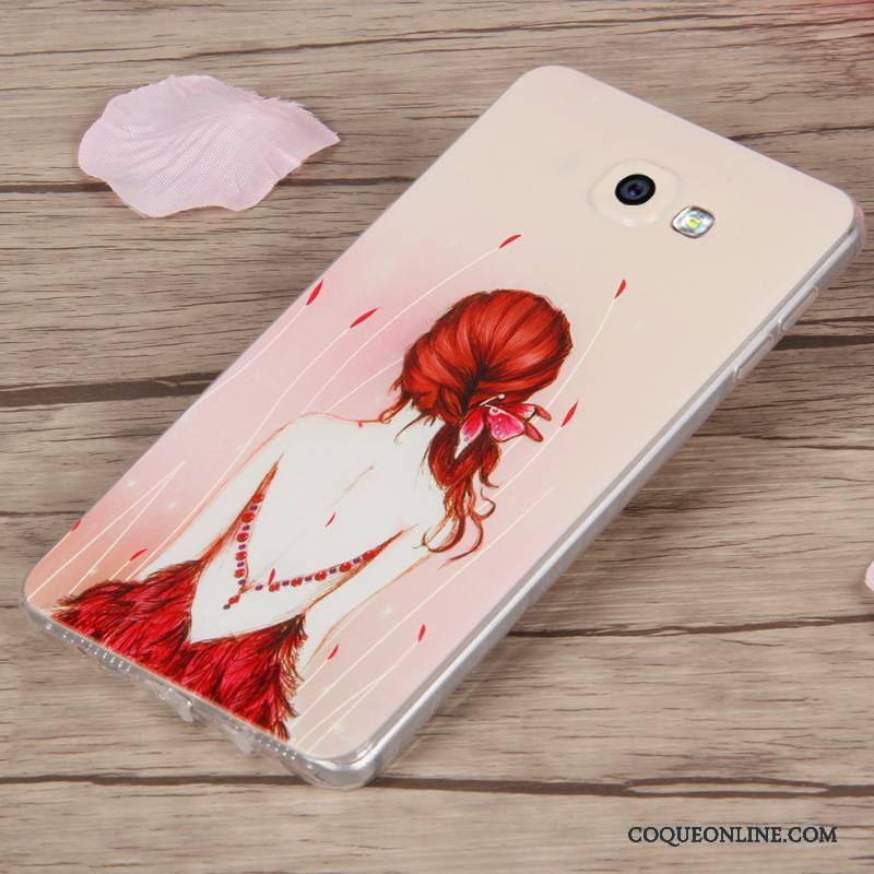 Samsung Galaxy A9 Étui Coque De Téléphone Haute Protection Rose Silicone Fluide Doux