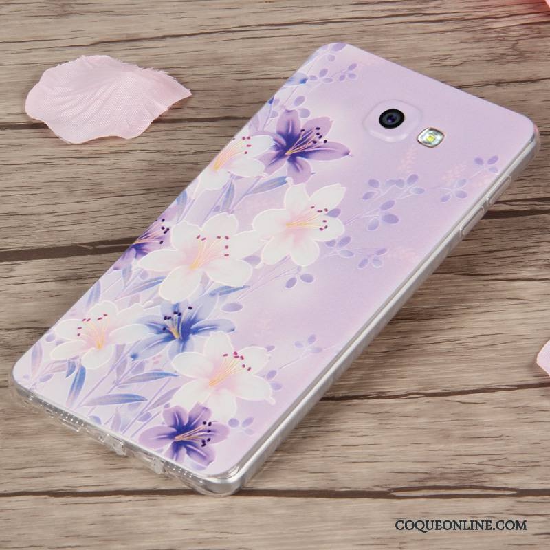 Samsung Galaxy A9 Étui Coque De Téléphone Haute Protection Rose Silicone Fluide Doux