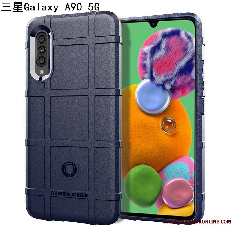 Samsung Galaxy A90 5g Coque De Téléphone Trois Défenses Silicone Nouveau Tout Compris Magnétisme Fluide Doux