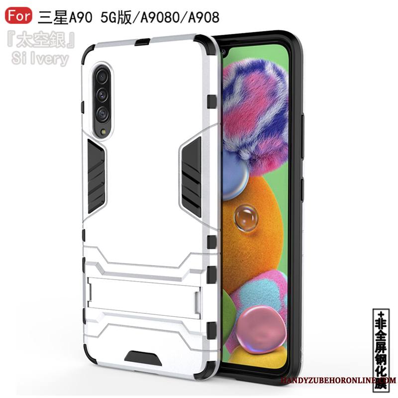 Samsung Galaxy A90 5g Coque Fluide Doux Silicone Business Difficile Incassable Blanc Tout Compris