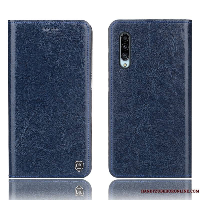 Samsung Galaxy A90 5g Cuir Véritable Coque De Téléphone Gris Incassable Housse Protection Tout Compris