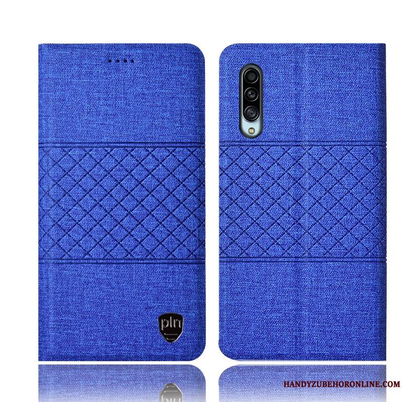 Samsung Galaxy A90 5g Housse Lin Coque De Téléphone Foncé Incassable Étoile Plaid