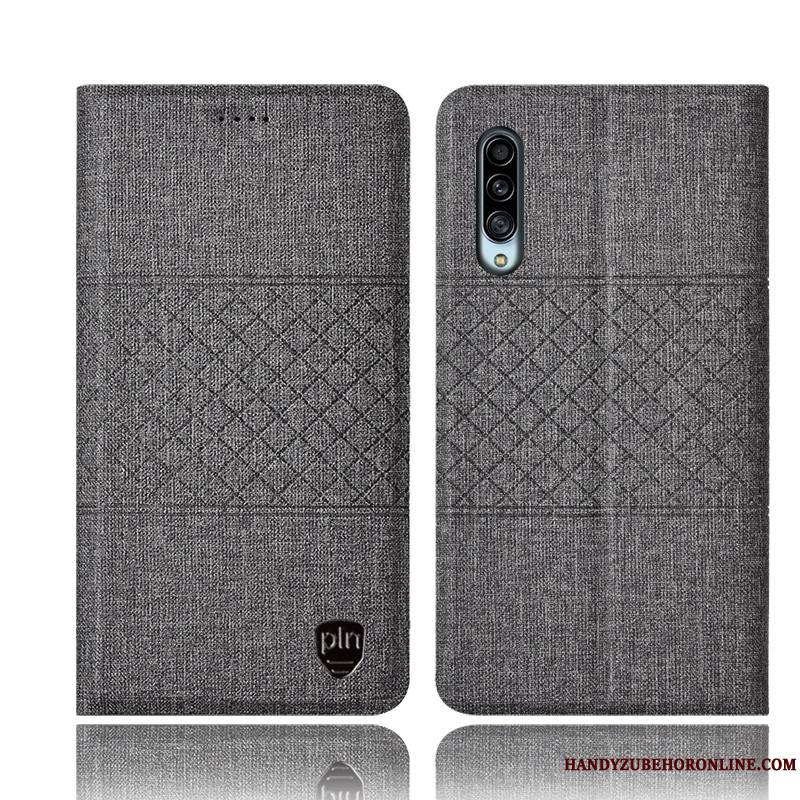 Samsung Galaxy A90 5g Housse Lin Coque De Téléphone Foncé Incassable Étoile Plaid