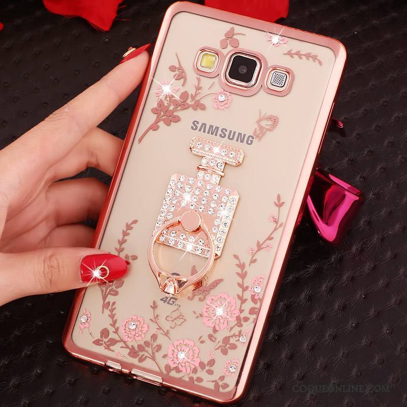 Samsung Galaxy J3 2015 Anneau Fluide Doux Coque De Téléphone Étoile Support Étui Strass