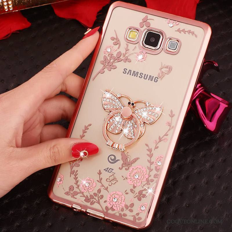 Samsung Galaxy J3 2015 Anneau Fluide Doux Coque De Téléphone Étoile Support Étui Strass