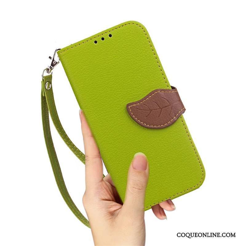 Samsung Galaxy J3 2015 Coque Housse Incassable Vert Étui En Cuir Portefeuille Étoile Carte