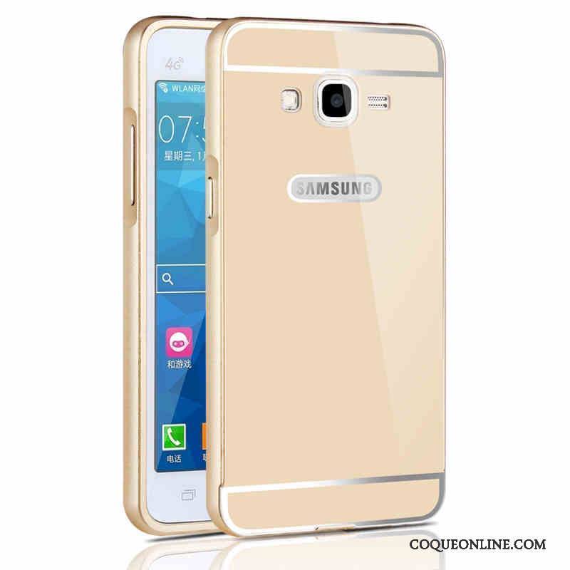 Samsung Galaxy J3 2015 Difficile Border Étoile Argent Coque Étui Métal