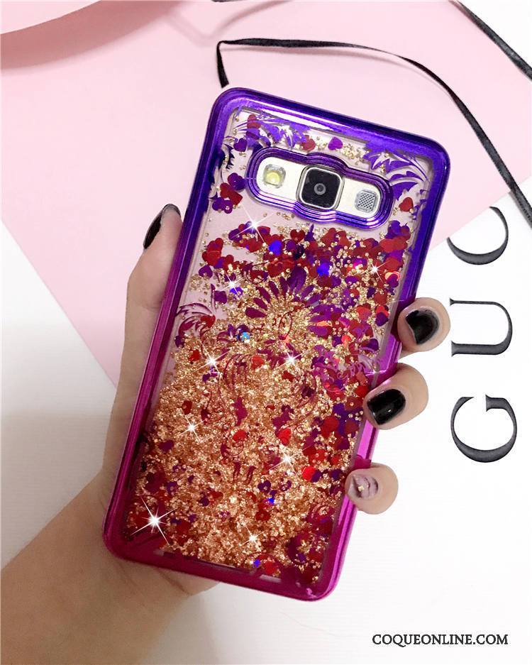 Samsung Galaxy J3 2015 Fleurs Étoile Coque De Téléphone Fluide Doux Violet Quicksand Bleu