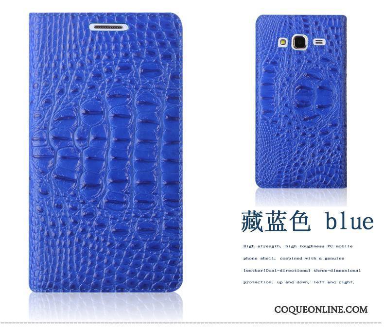 Samsung Galaxy J3 2015 Téléphone Portable Protection Coque De Téléphone Étui En Cuir Foncé Étoile Crocodile Modèle