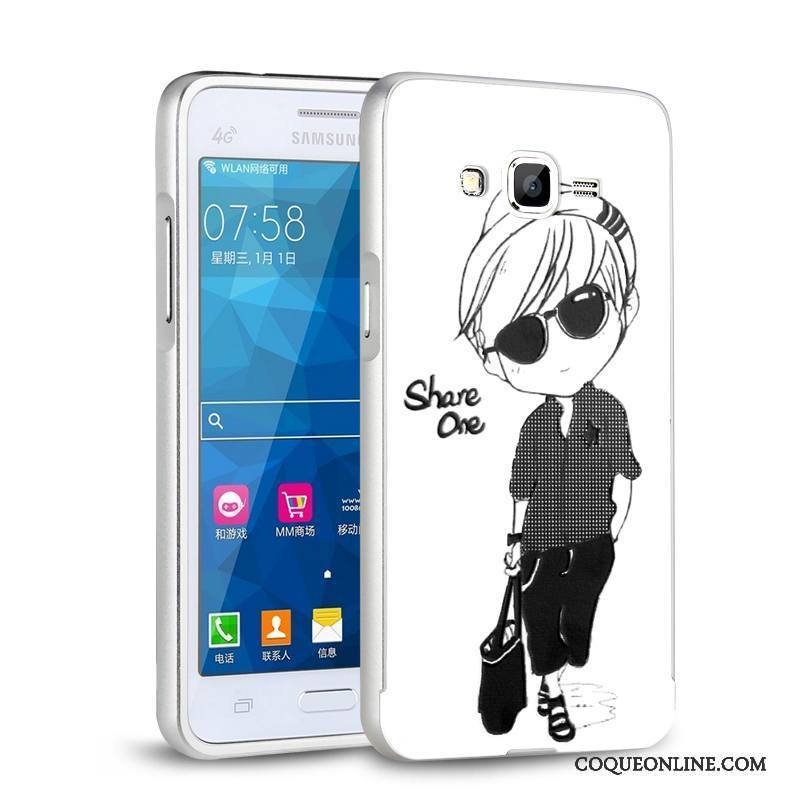 Samsung Galaxy J3 2016 Coque De Téléphone Blanc Incassable Étui Métal Protection Étoile