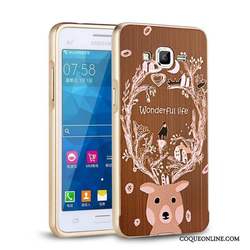 Samsung Galaxy J3 2016 Coque De Téléphone Blanc Incassable Étui Métal Protection Étoile