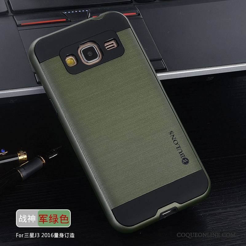 Samsung Galaxy J3 2016 Coque De Téléphone Étoile Étui Vert Incassable Tissu Tout Compris