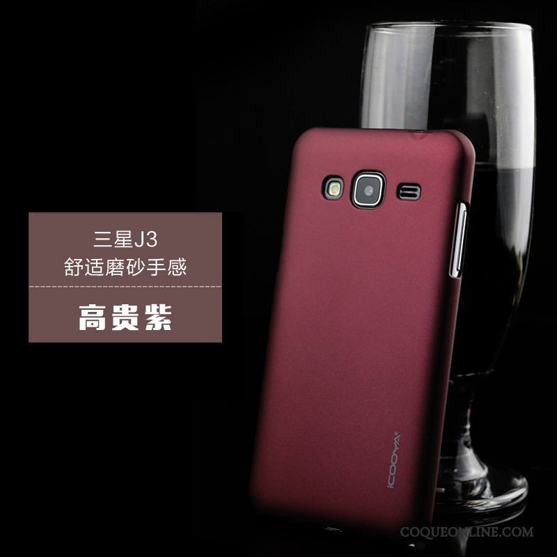Samsung Galaxy J3 2016 Téléphone Portable Protection Étui Incassable Violet Coque De Téléphone Étoile