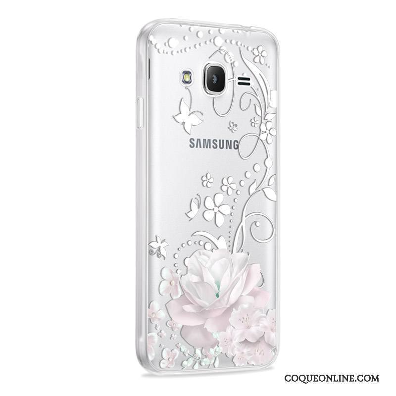Samsung Galaxy J3 2016 Vert Incassable Protection Coque Fluide Doux De Téléphone Étoile