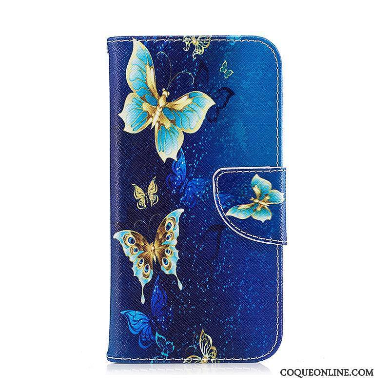 Samsung Galaxy J3 2016 Étui En Cuir Peinture Coque De Téléphone Étoile Protection Bleu Housse