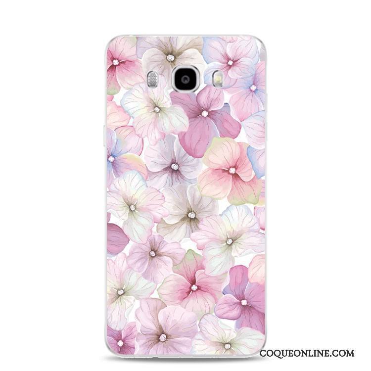 Samsung Galaxy J3 2017 Coque De Téléphone Support Fleur Gaufrage Étoile Multicolore Fluide Doux