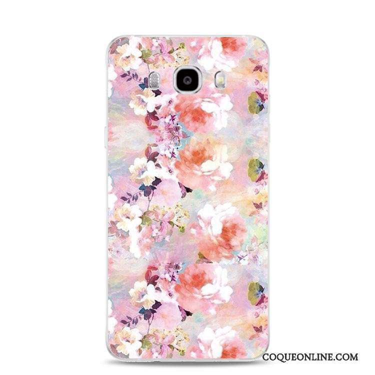 Samsung Galaxy J3 2017 Coque De Téléphone Support Fleur Gaufrage Étoile Multicolore Fluide Doux