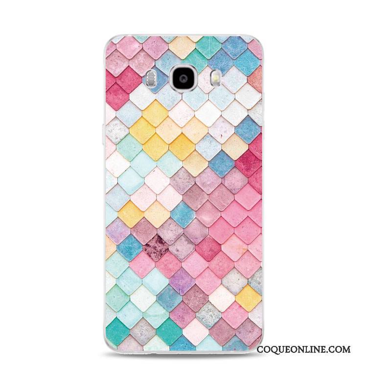 Samsung Galaxy J3 2017 Coque De Téléphone Support Fleur Gaufrage Étoile Multicolore Fluide Doux