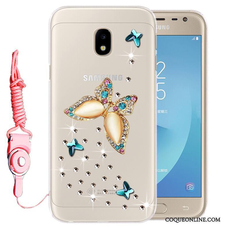 Samsung Galaxy J3 2017 Coque Téléphone Portable Strass Incassable Étoile Fluide Doux Silicone Étui