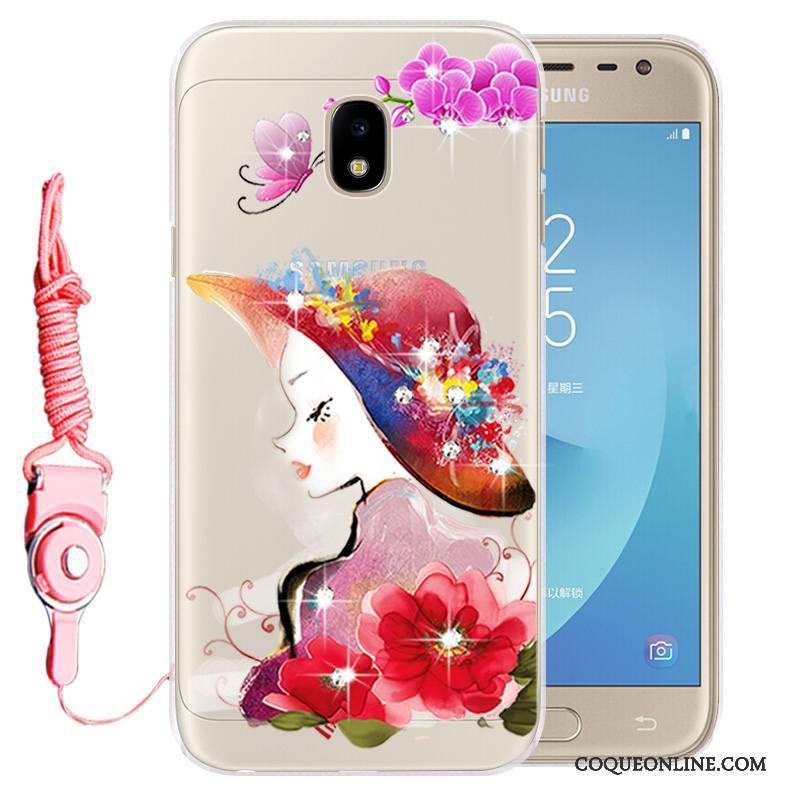 Samsung Galaxy J3 2017 Coque Téléphone Portable Strass Incassable Étoile Fluide Doux Silicone Étui