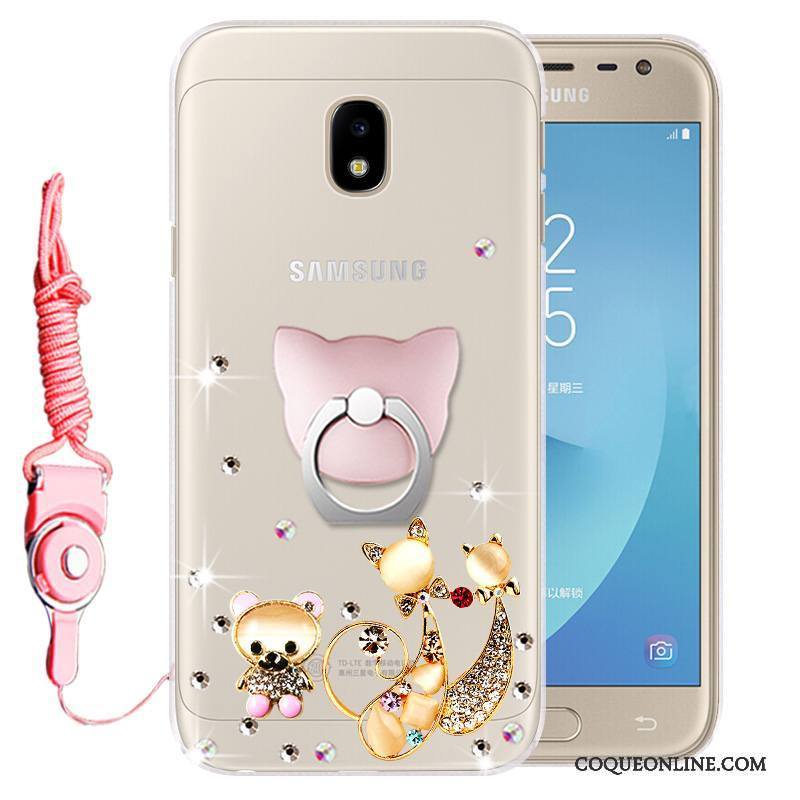 Samsung Galaxy J3 2017 Coque Téléphone Portable Strass Incassable Étoile Fluide Doux Silicone Étui