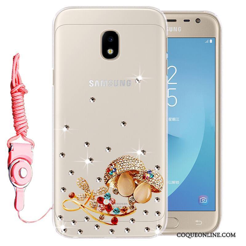 Samsung Galaxy J3 2017 Coque Téléphone Portable Strass Incassable Étoile Fluide Doux Silicone Étui