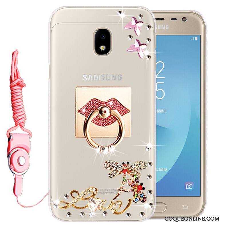 Samsung Galaxy J3 2017 Coque Téléphone Portable Strass Incassable Étoile Fluide Doux Silicone Étui