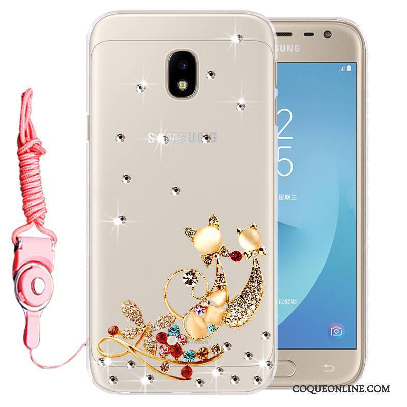 Samsung Galaxy J3 2017 Coque Téléphone Portable Strass Incassable Étoile Fluide Doux Silicone Étui