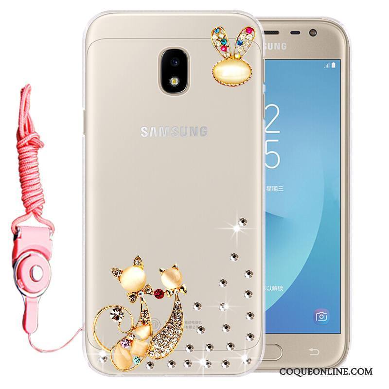 Samsung Galaxy J3 2017 Coque Téléphone Portable Strass Incassable Étoile Fluide Doux Silicone Étui