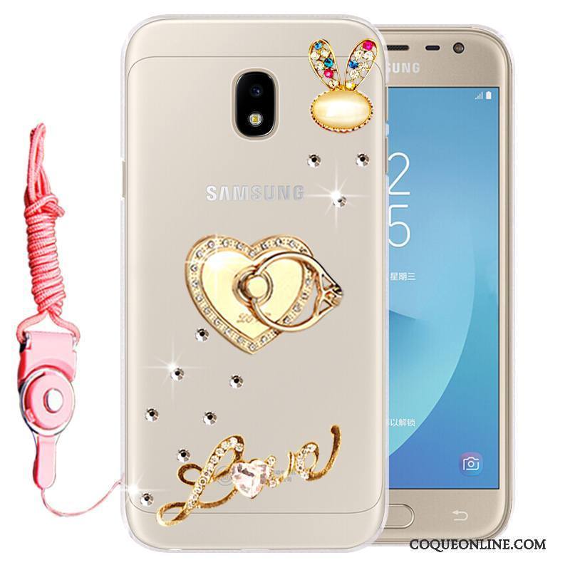 Samsung Galaxy J3 2017 Coque Téléphone Portable Strass Incassable Étoile Fluide Doux Silicone Étui