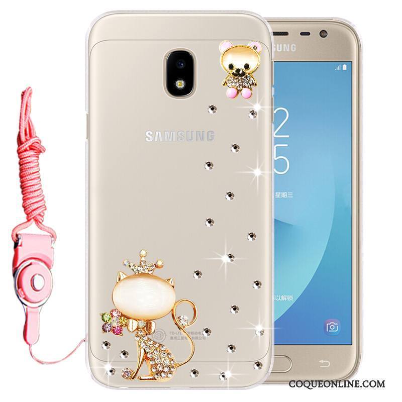 Samsung Galaxy J3 2017 Coque Téléphone Portable Strass Incassable Étoile Fluide Doux Silicone Étui